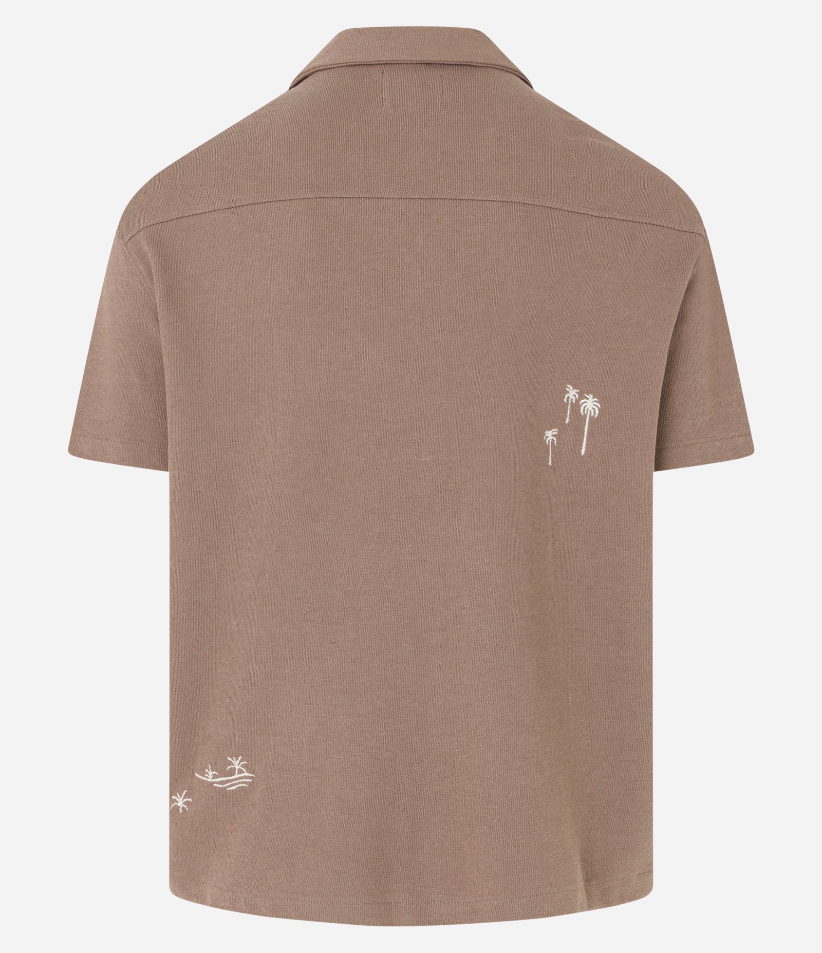 Camisa Boxy em Algodão com Bordado de Coqueiros Marrom 9