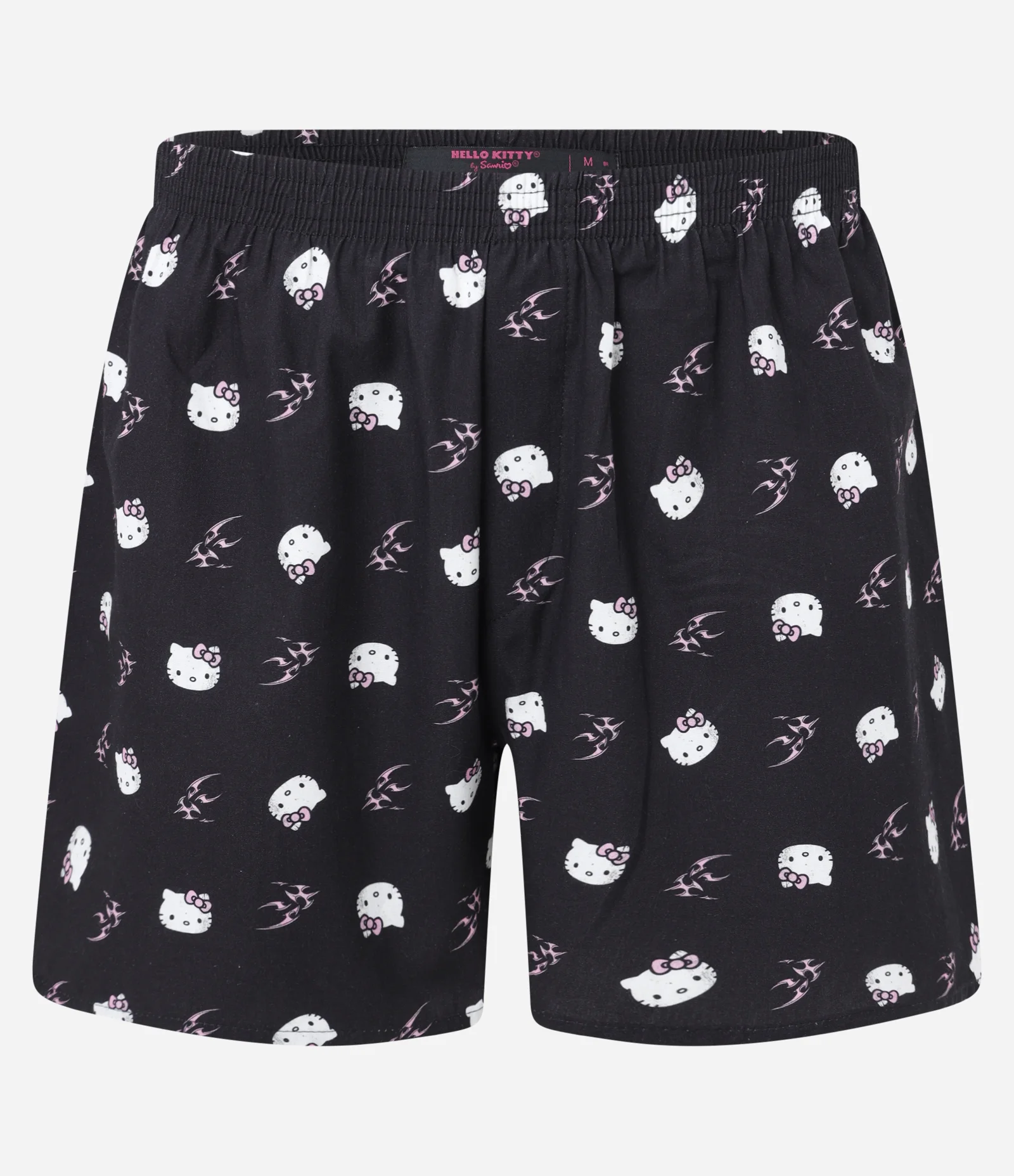 Cueca Samba Canção em Tricoline com Estampa Hello Kitty Preto 1