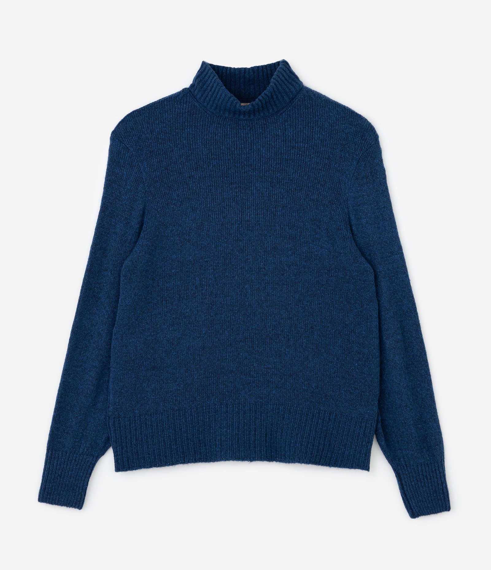Suéter em Tricô com Gola Alta e Manga Bufante Curve & Plus Size Azul 4