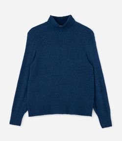 Suéter em Tricô com Gola Alta e Manga Bufante Curve & Plus Size