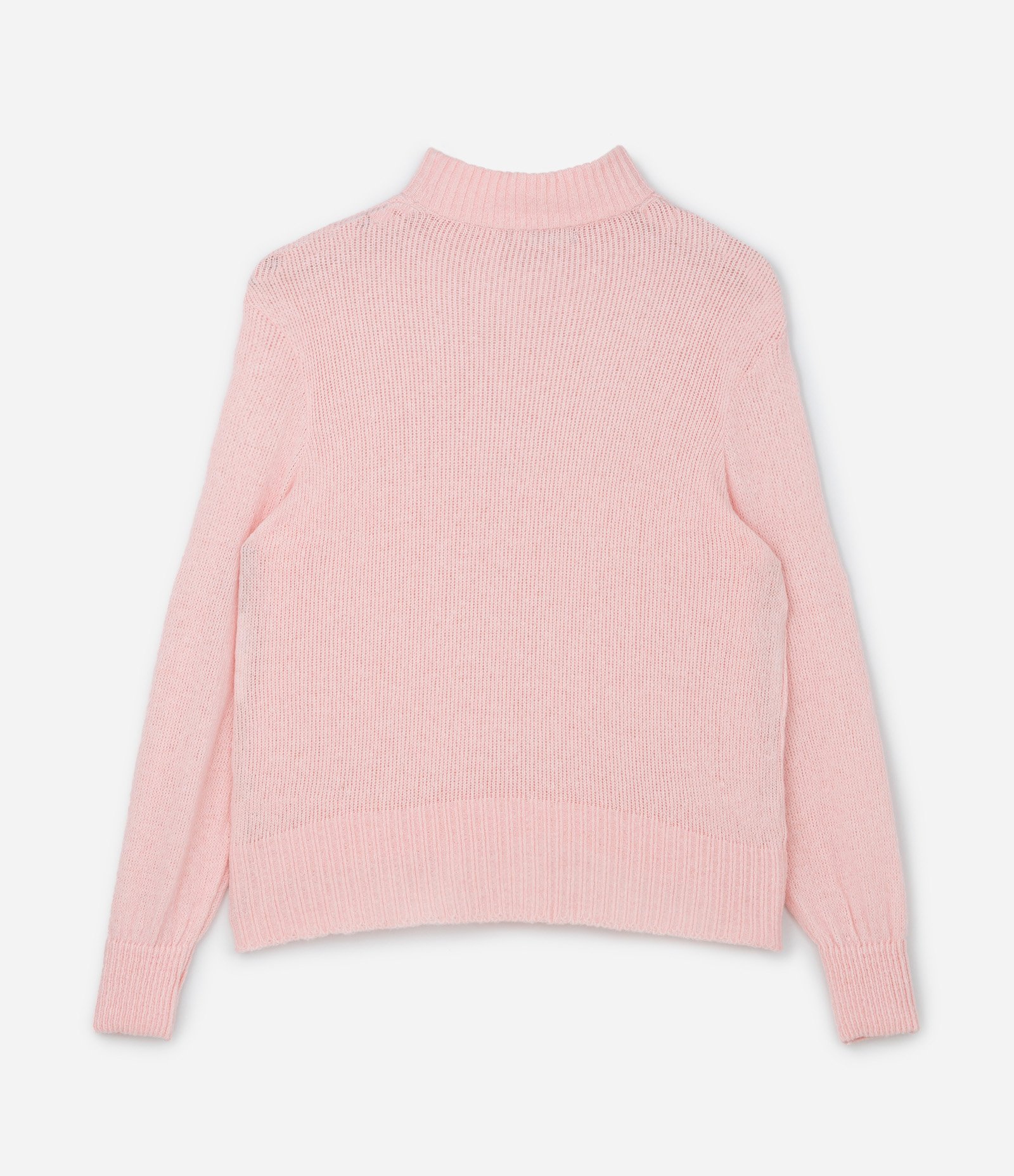 Suéter em Tricô com Gola Alta e Manga Bufante Curve & Plus Size Rosa 5