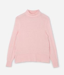Suéter em Tricô com Gola Alta e Manga Bufante Curve & Plus Size