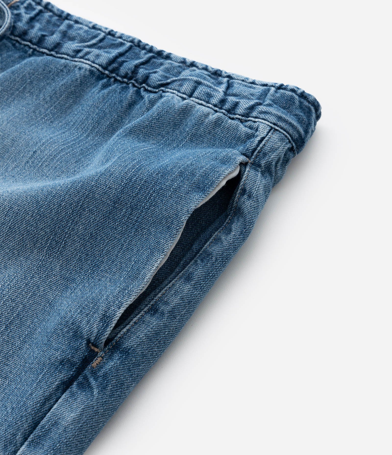 Calça Wide Leg em Jeans Amarração no Cós Curve & Plus Size Azul 8