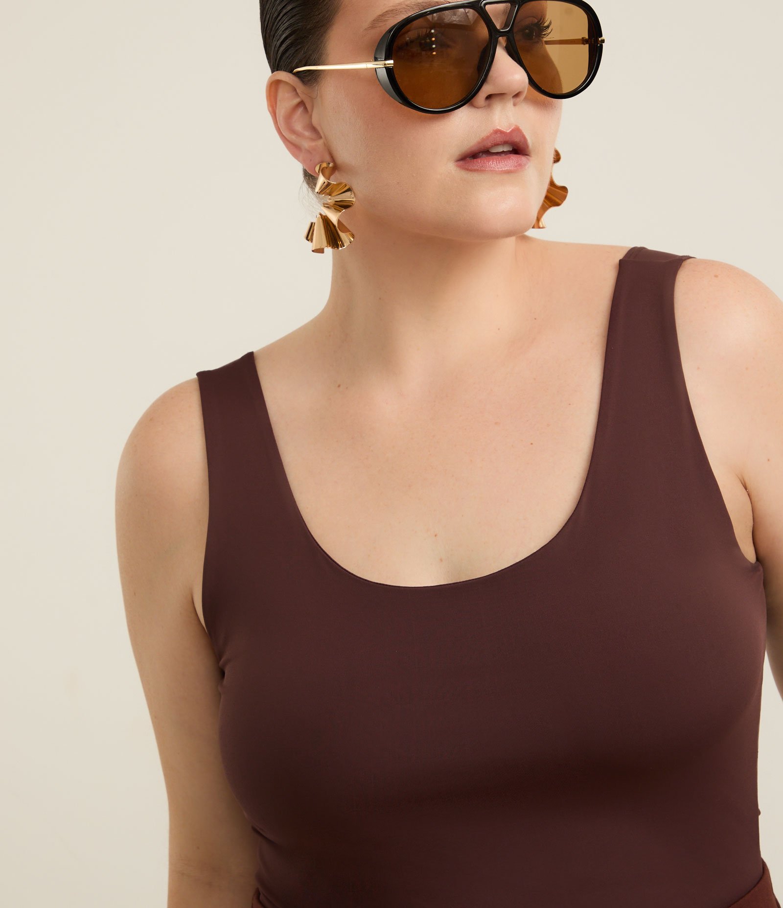 Blusa Regata em Poliamida com Alças Largas Curve & Plus Size 2