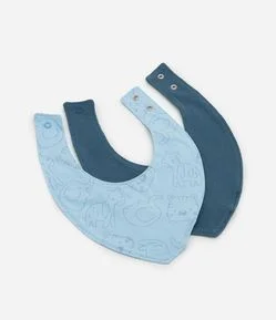 Kit 02 Babadores Infantis com Estampa Bichinhos - Tam Único