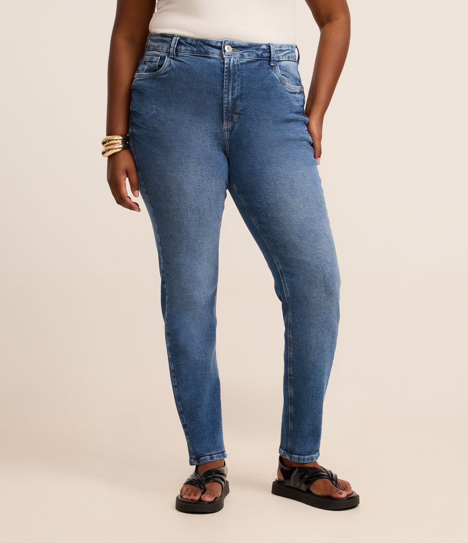 Calça Skinny em Jeans Curve & Plus Size Azul 2