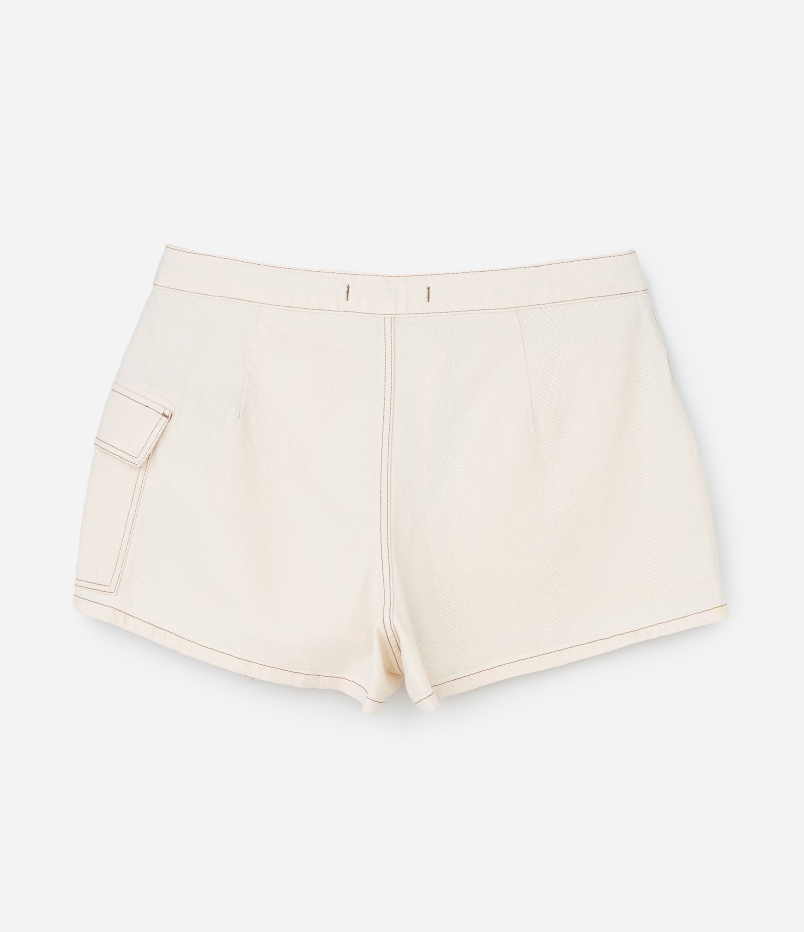 Short Saia em Sarja com Bolso Cargo Curve & Plus Size Bege 6