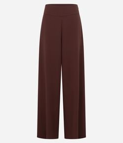 Calça Pantalona em Crepe com Pences