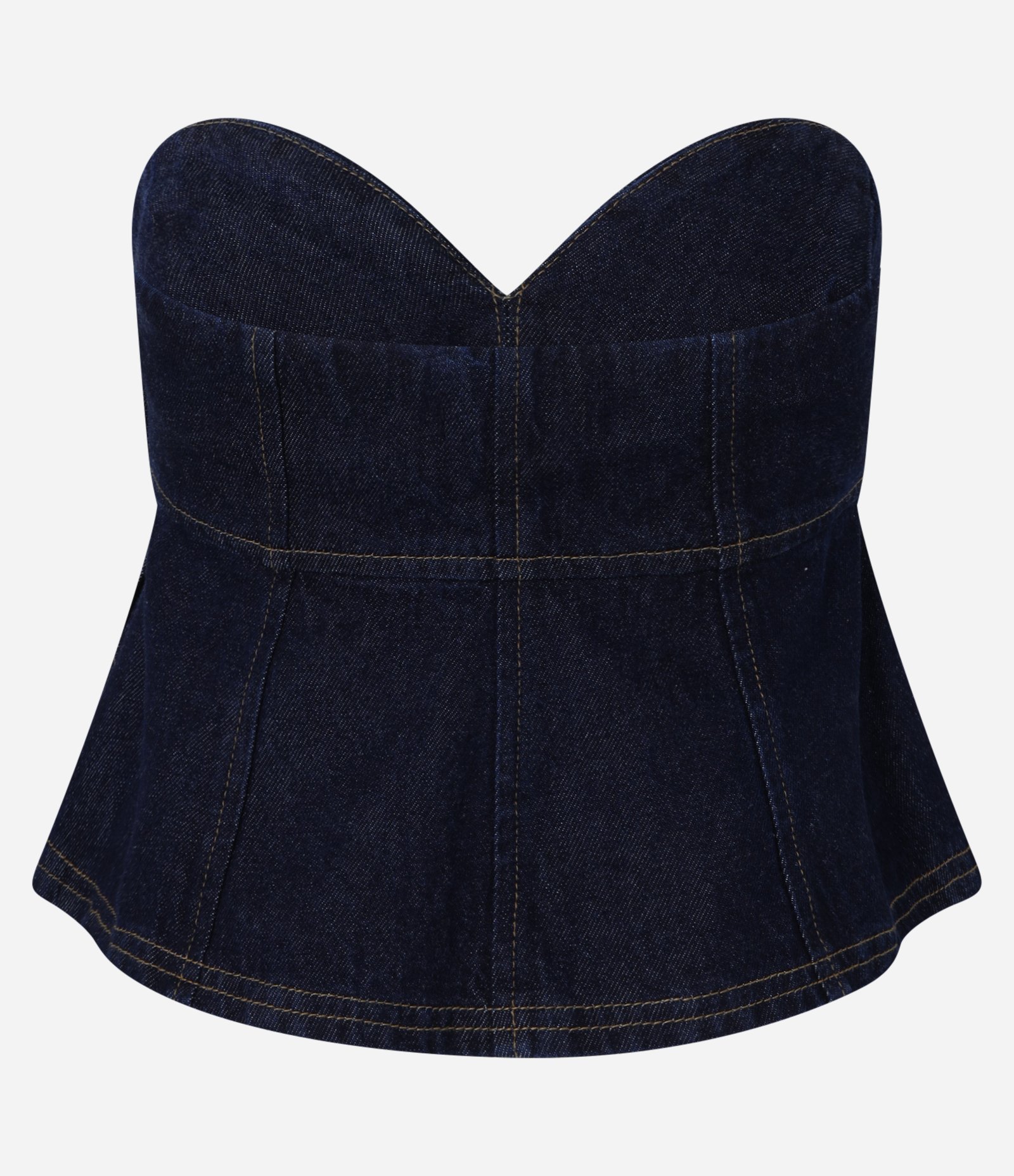 Blusa Peplum em Jeans com Decote Coração Azul 6