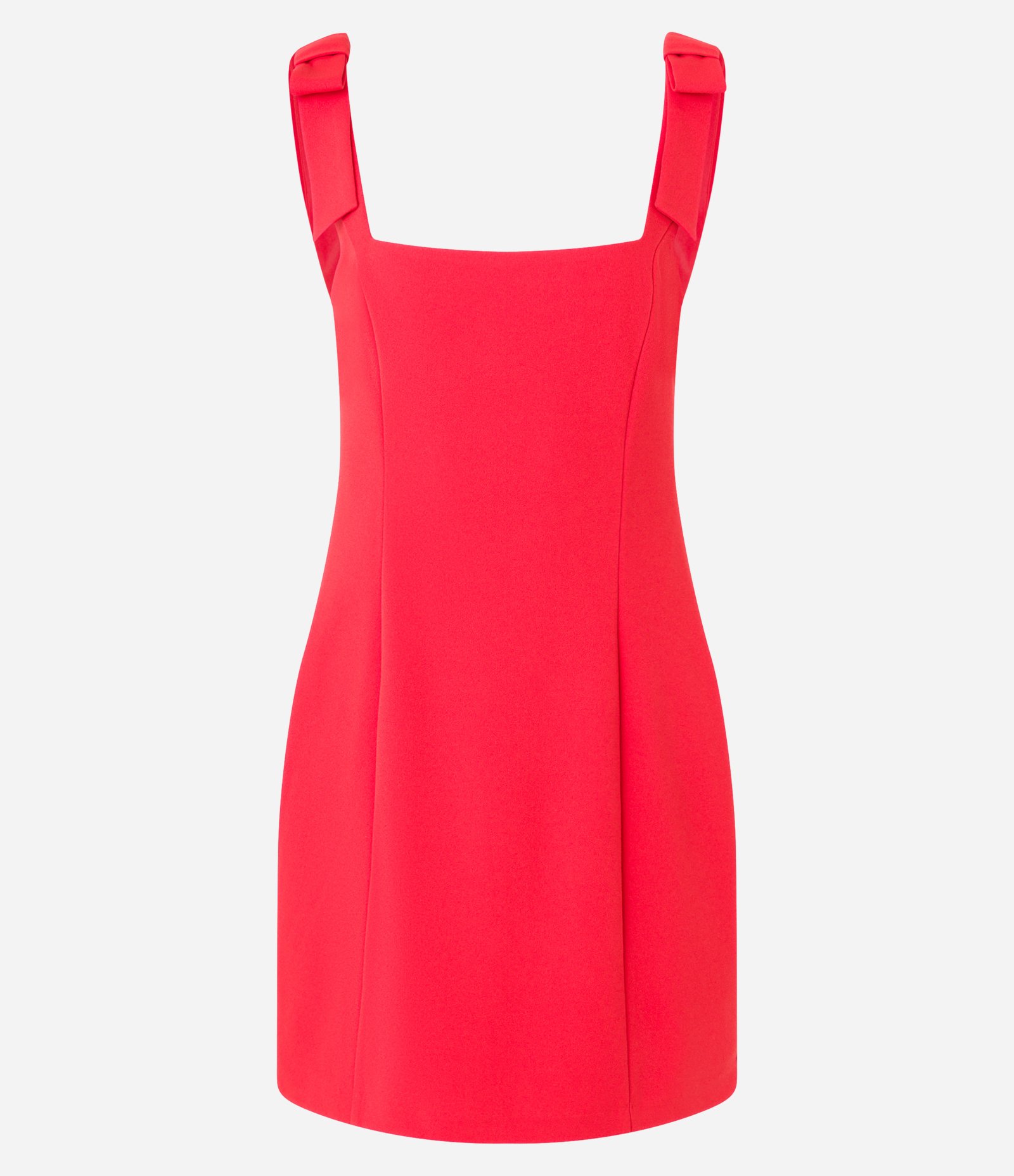 Vestido Curto em Crepe com Laço na Alça Larga Vermelho 6