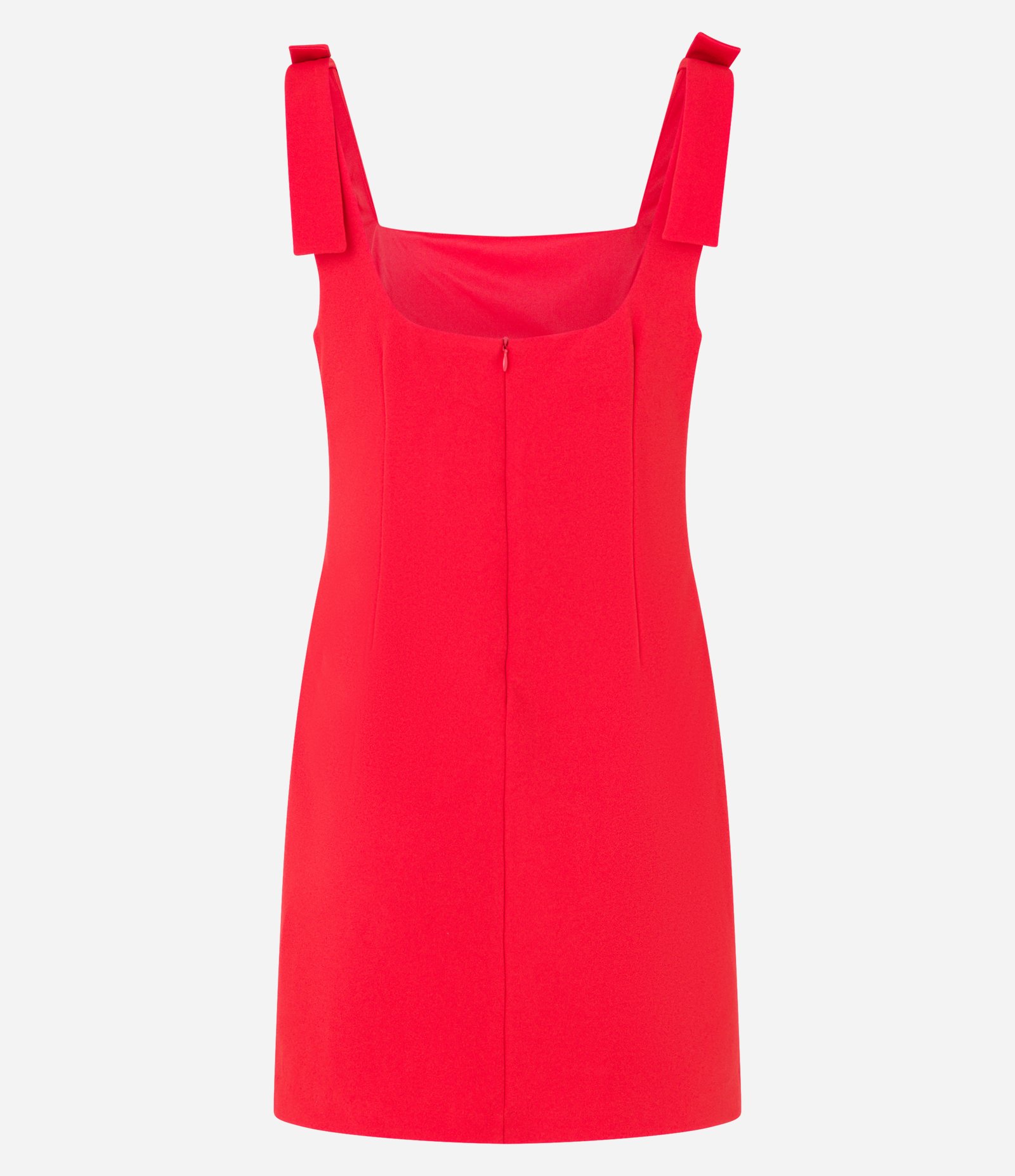 Vestido Curto em Crepe com Laço na Alça Larga Vermelho 7