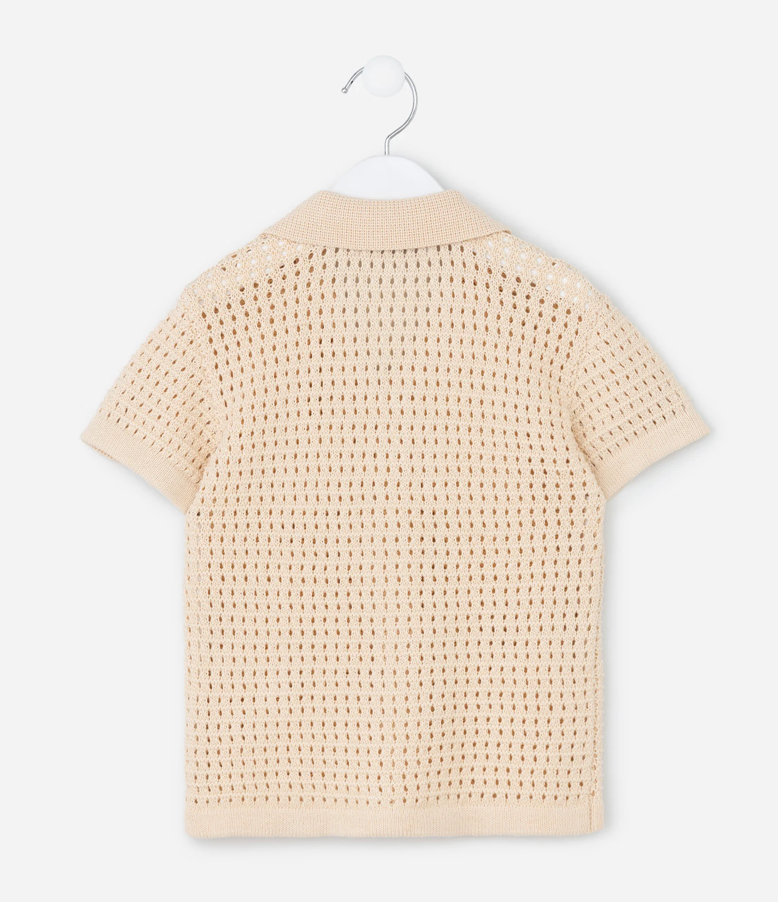 Camisa Infantil em Tricô Maquinetada - Tam 1 a 6 Anos Bege 2