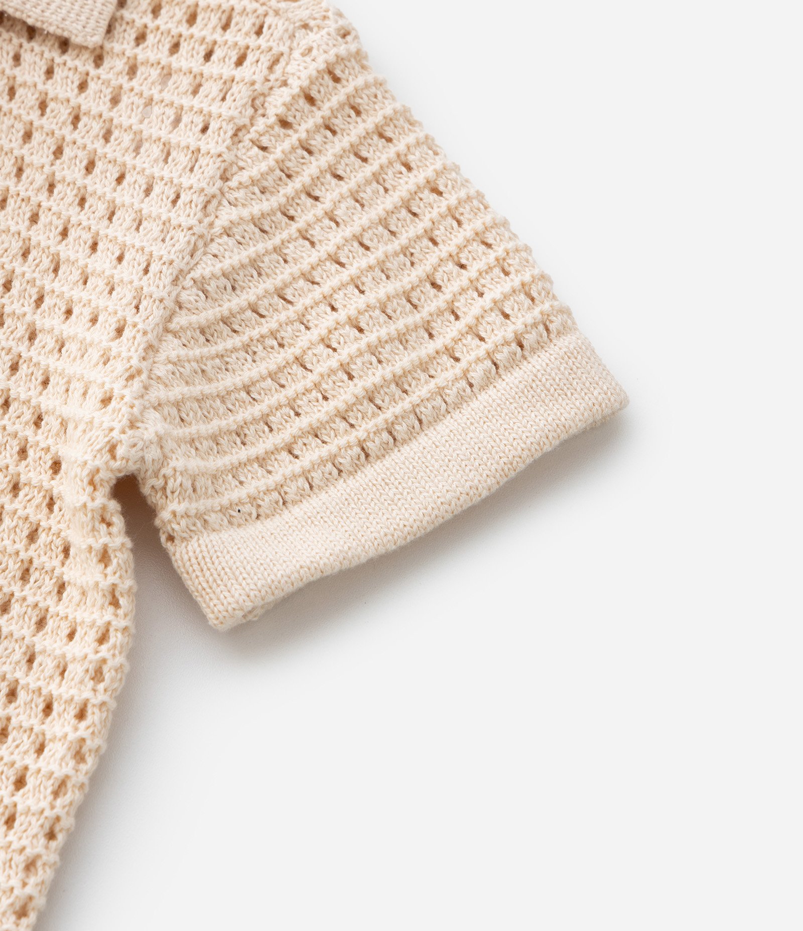 Camisa Infantil em Tricô Maquinetada - Tam 1 a 6 Anos Bege 5