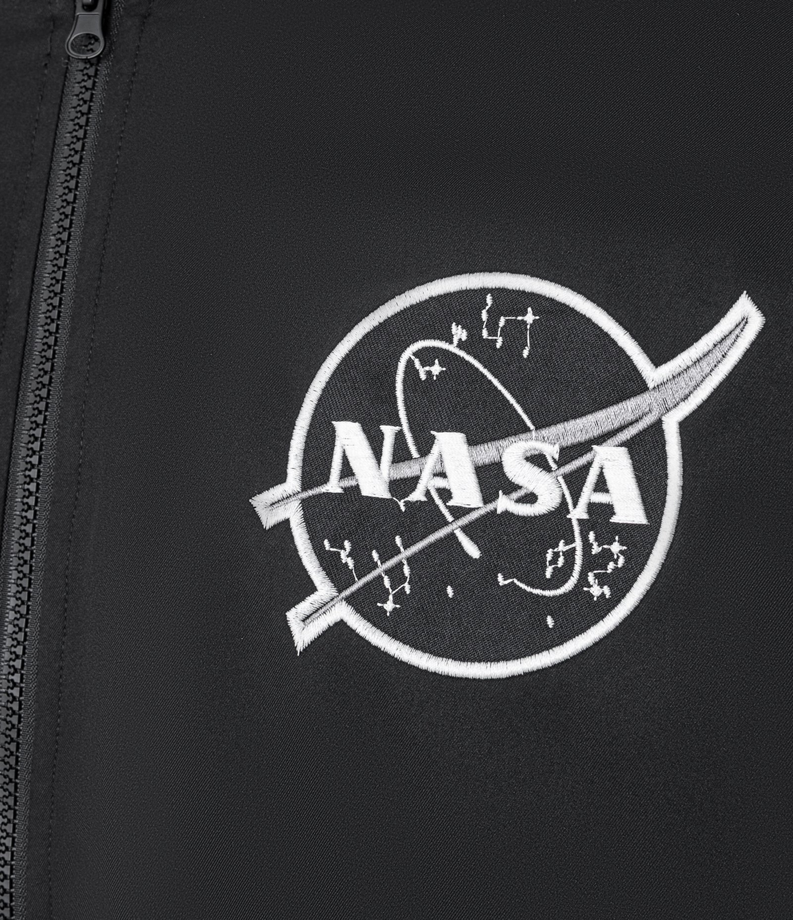 Jaqueta Bomber em Microfibra com Estampa Nasa Preto 7