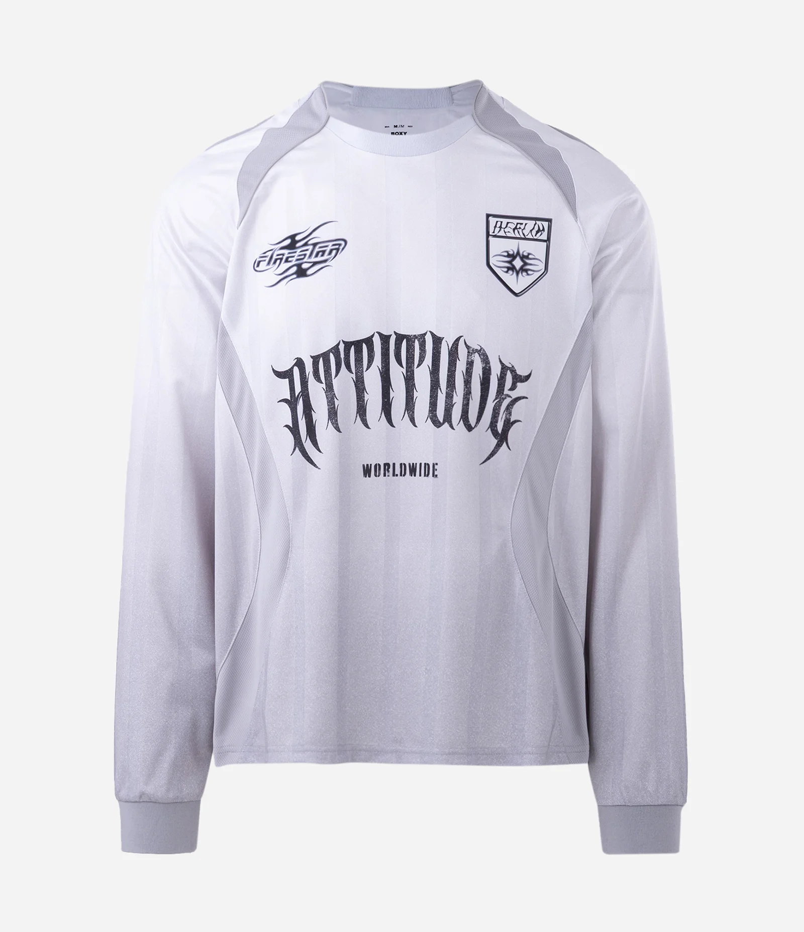 Camiseta Boxy Manga Longa com Estampa Lettering Attitude Branco 2