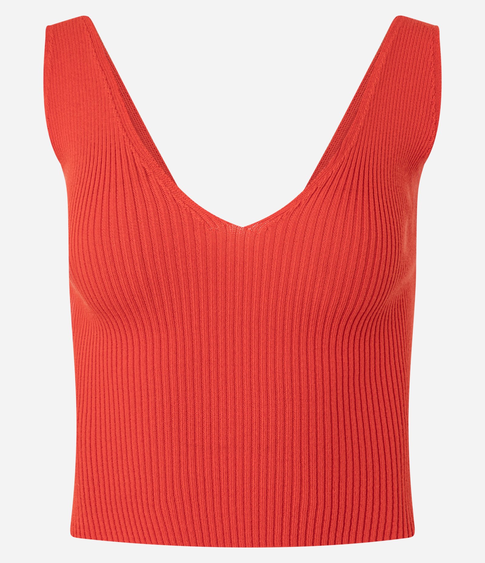 Blusa Regata em Tricô com Decote em V Vermelho 4