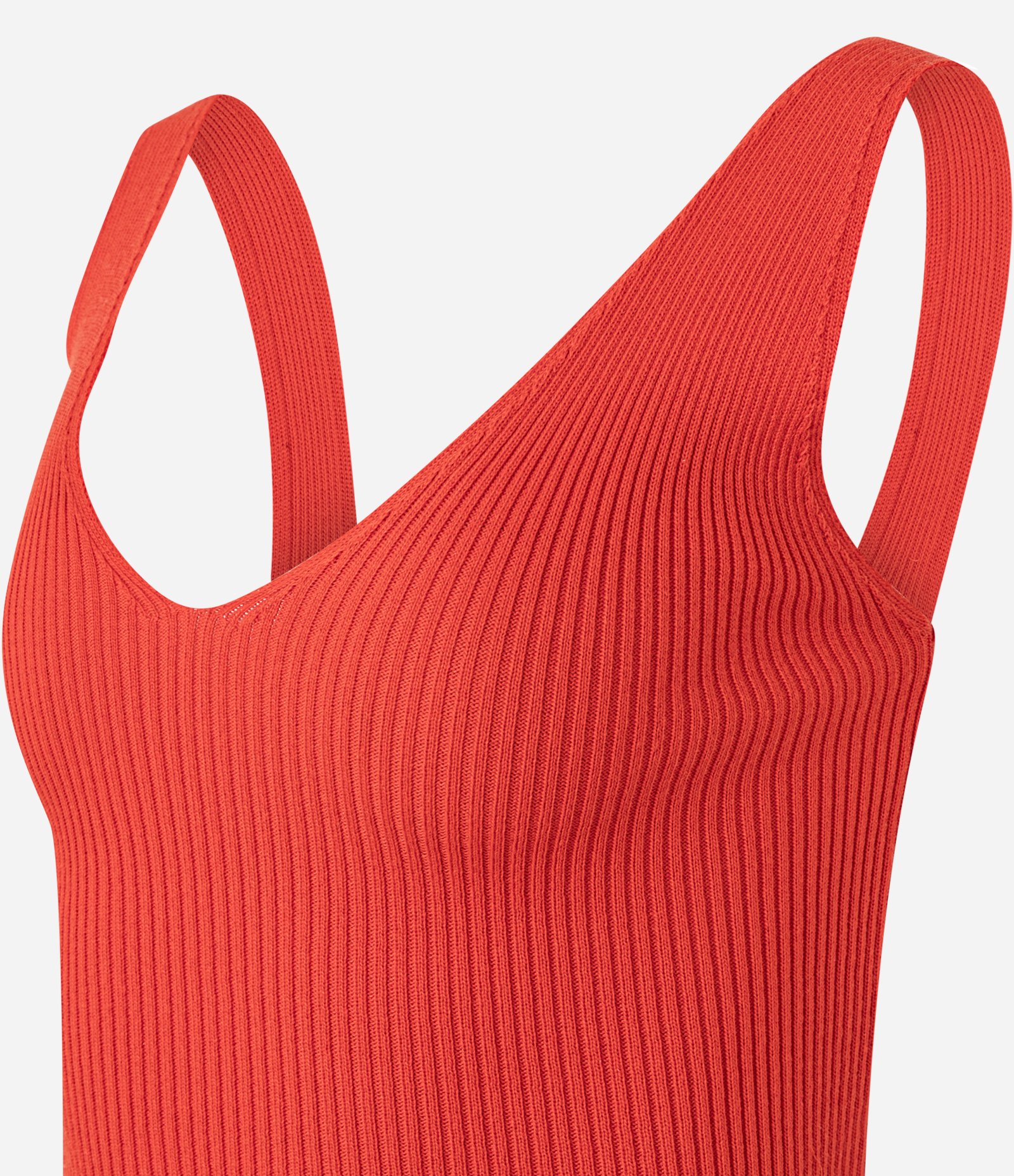 Blusa Regata em Tricô com Decote em V Vermelho 5