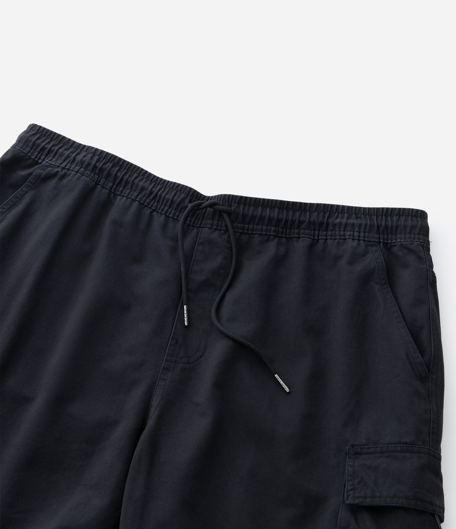 Bermuda em Algodão com Cós Elástico e Bolsos Cargo Preto 5