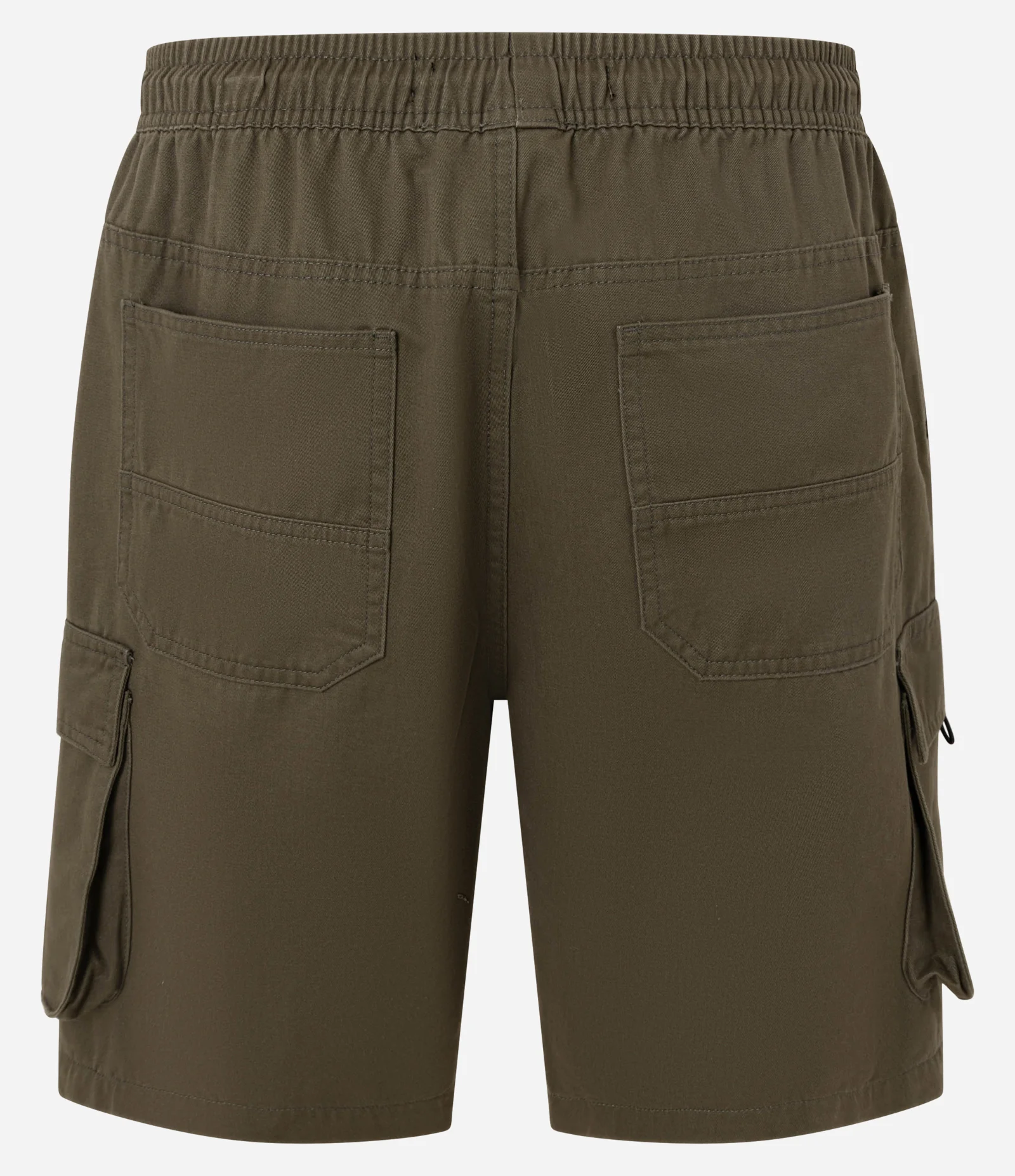 Bermuda em Algodão com Cós Elástico e Bolsos Cargo Marrom 2