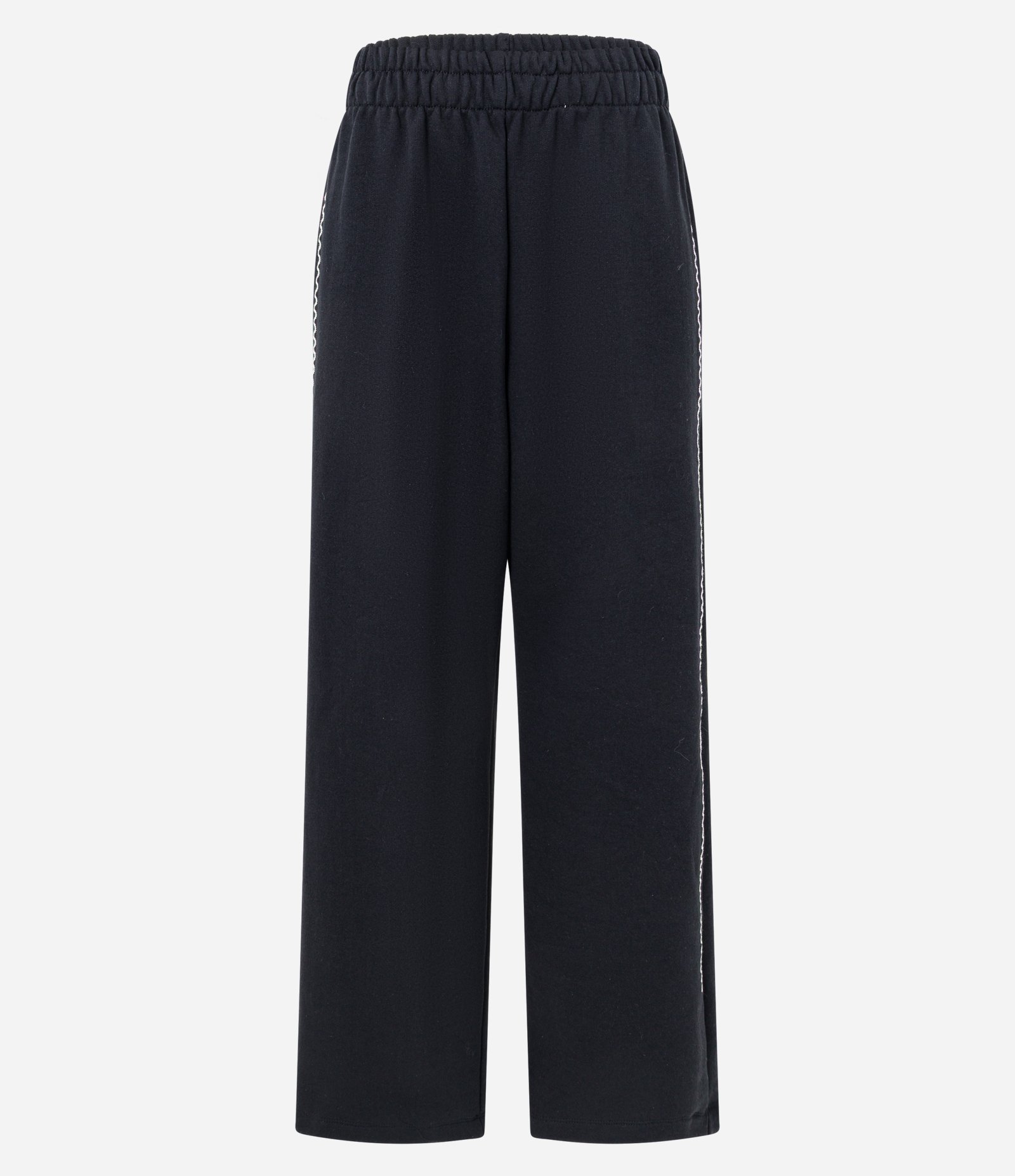 Calça em Moletom com Forro Fleece e Bordado Lateral Preto 1