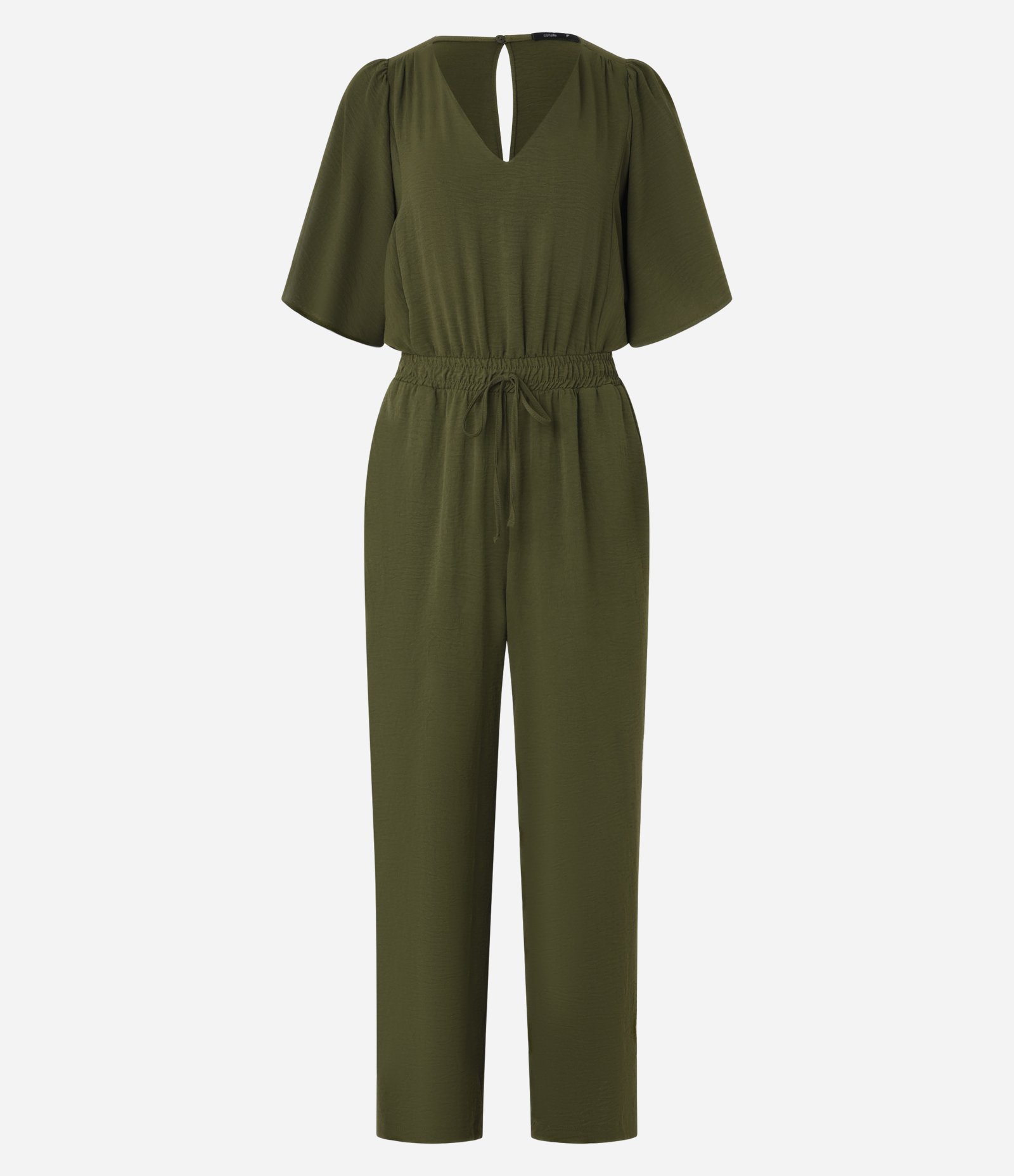 Macacão Longo em Crepe Airflow com Amarração na Cintura Verde 5