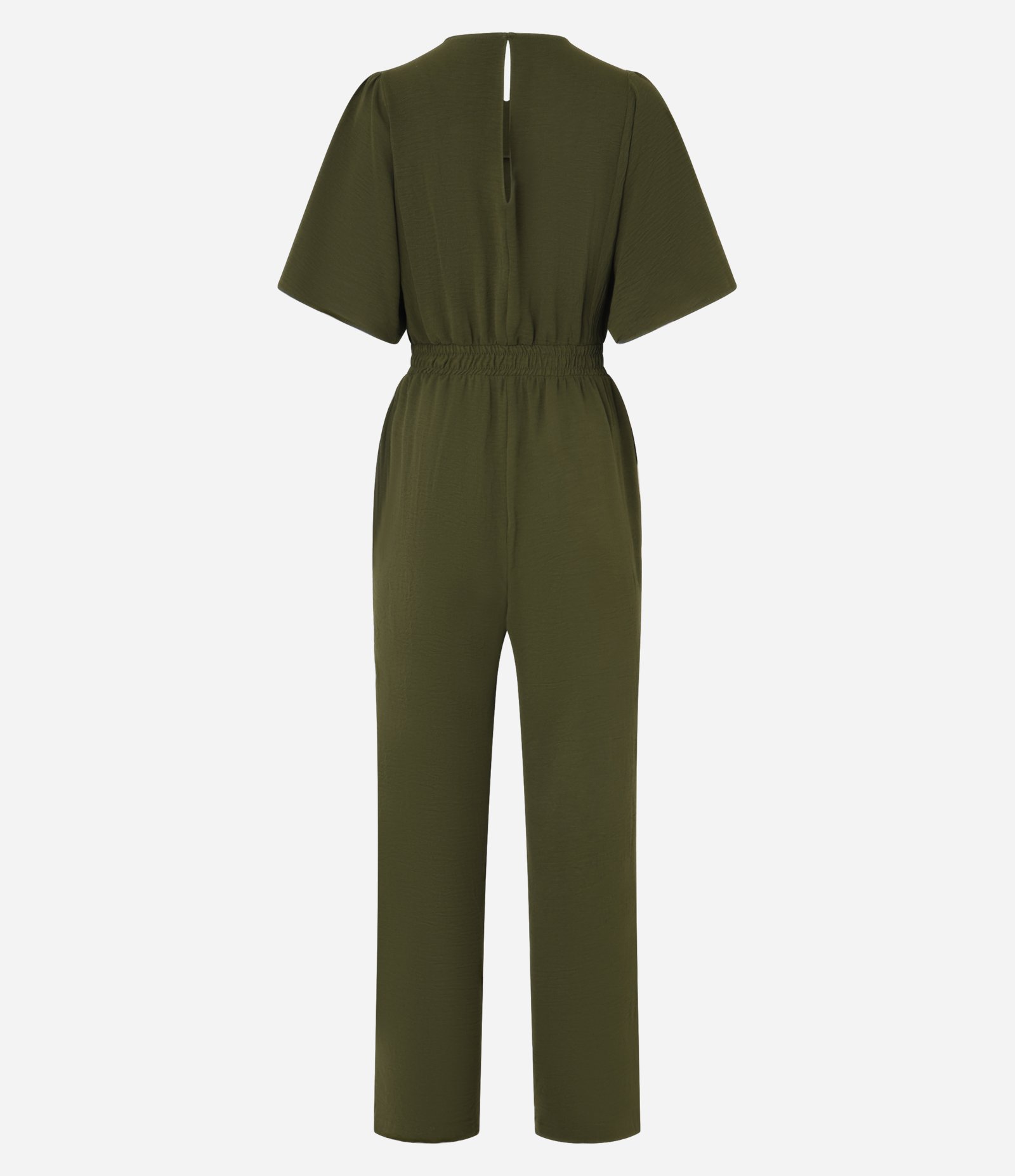 Macacão Longo em Crepe Airflow com Amarração na Cintura Verde 6