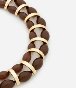 Colar Maxi em Resina e Metal com Beads