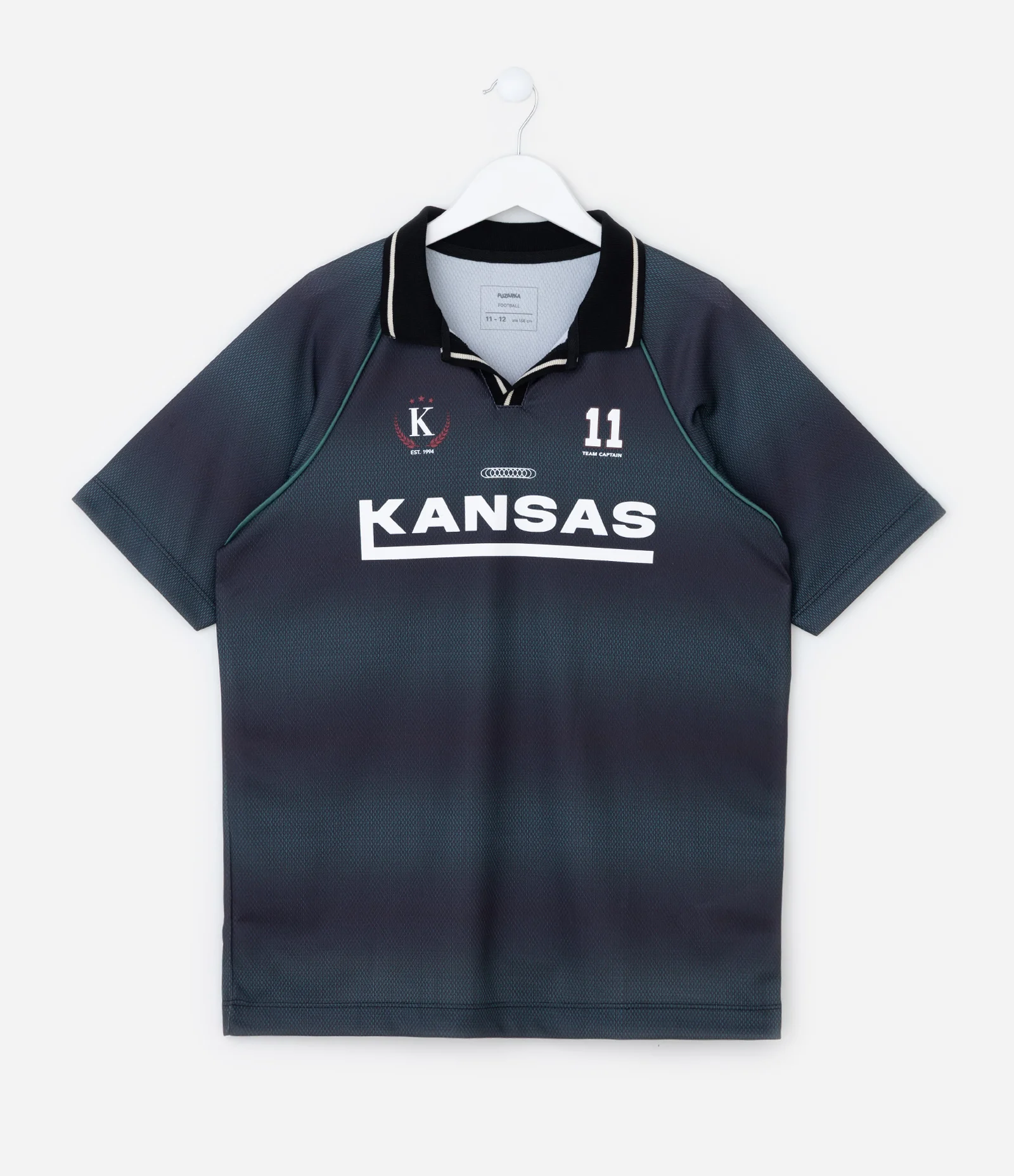 Camiseta Esportiva Infantil Estampa Kansas - Tam 5 a 14 Anos Verde 1