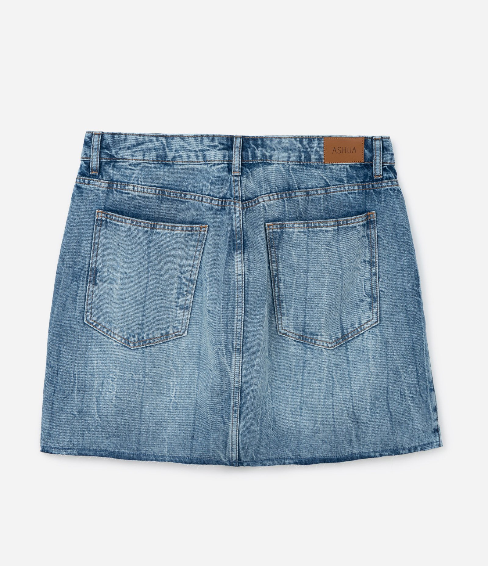 Saia Curta em Jeans com Barra a Fio Curve & Plus Size Azul 2