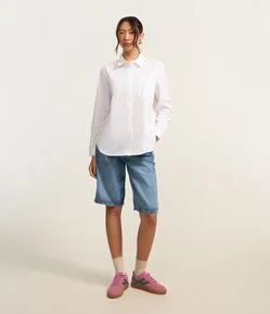 Bermuda Jorts em Jeans com Passantes no Cós