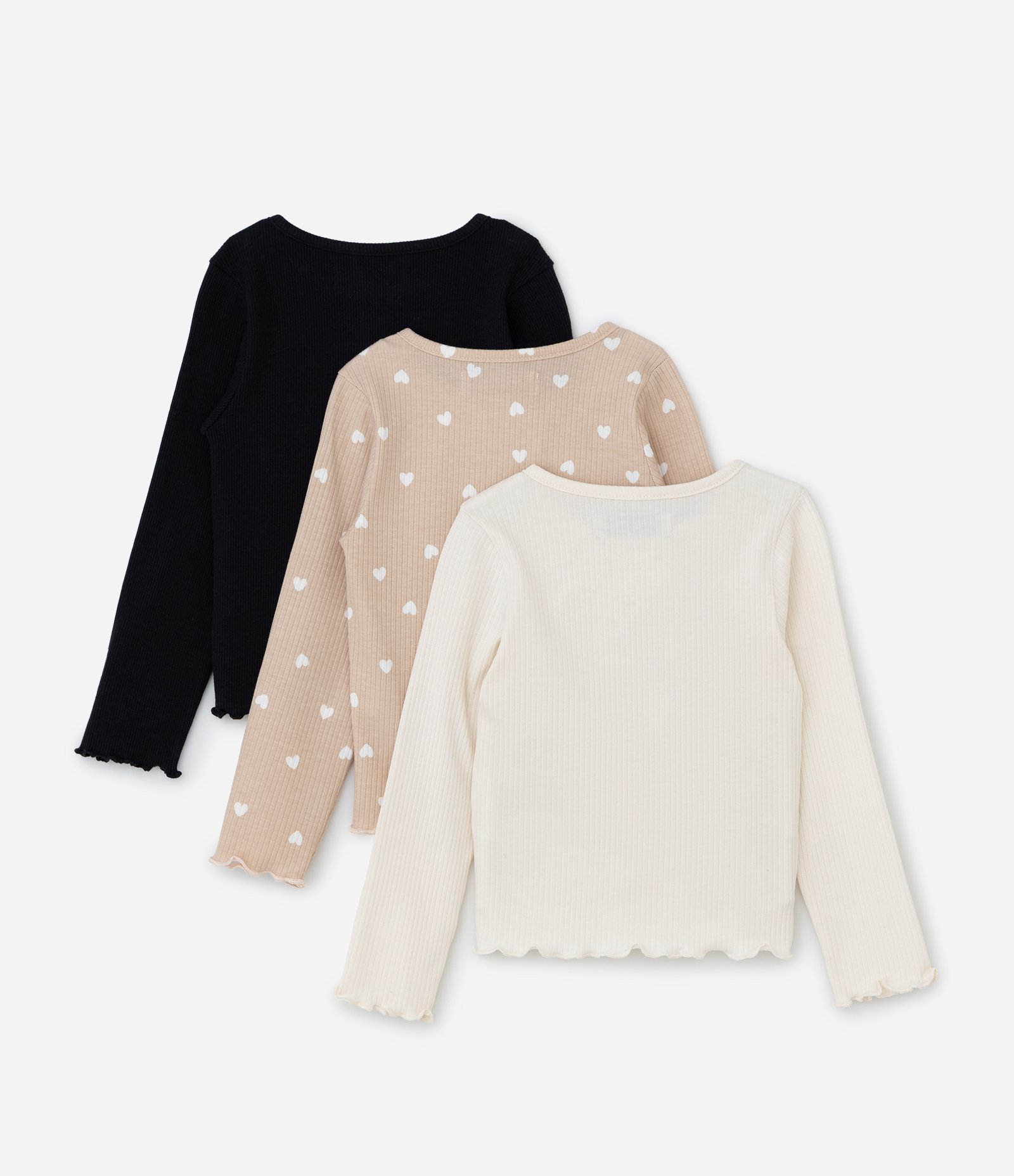 Kit 03 Blusas Infantis em Ribana com Estampa Capivara - Tam 1 a 6 Anos Preto/Rosa/Bege 2