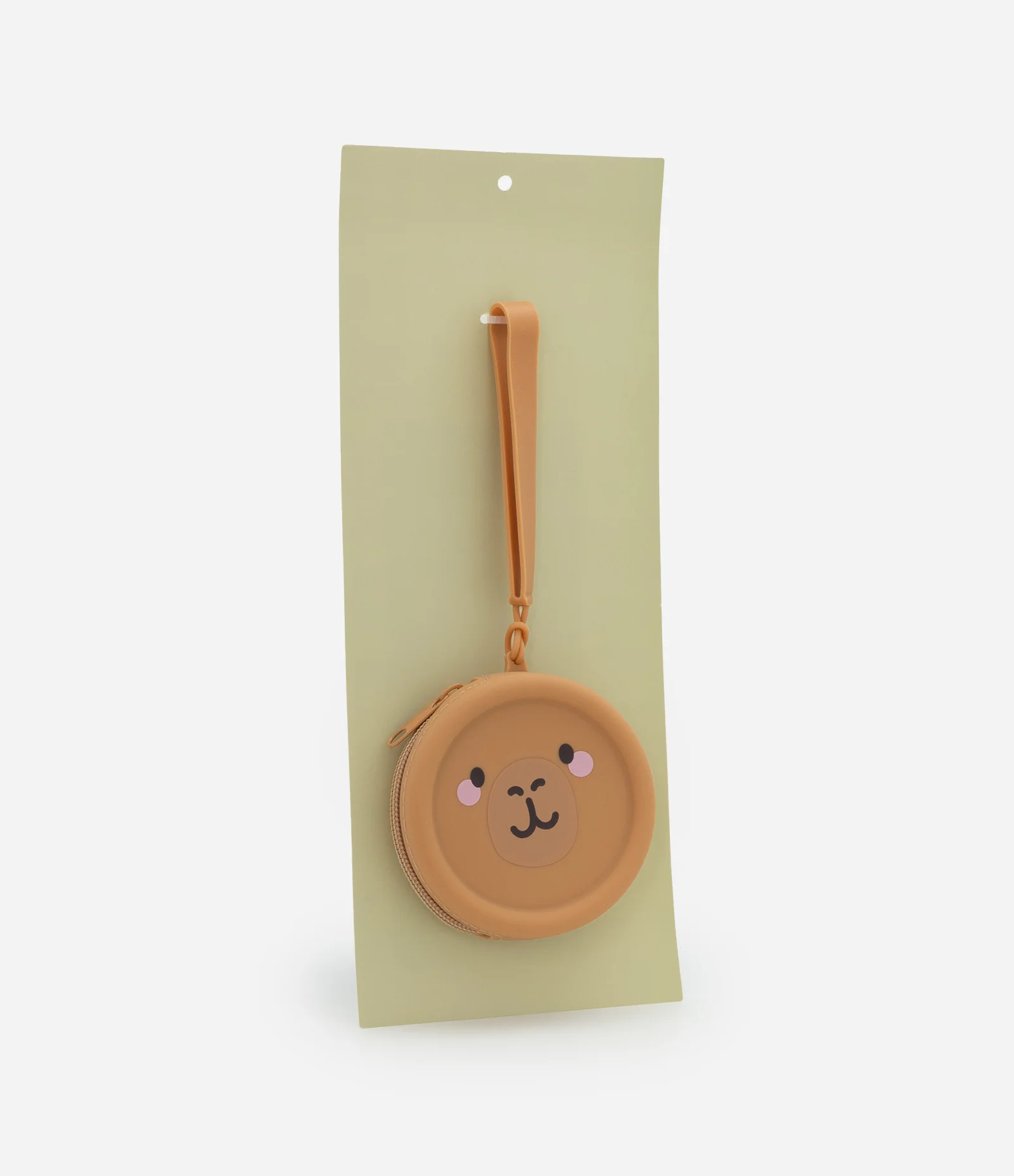 Nécessaire Porta Moedas em Silicone Estampa Carinha de Capivara Marrom 2