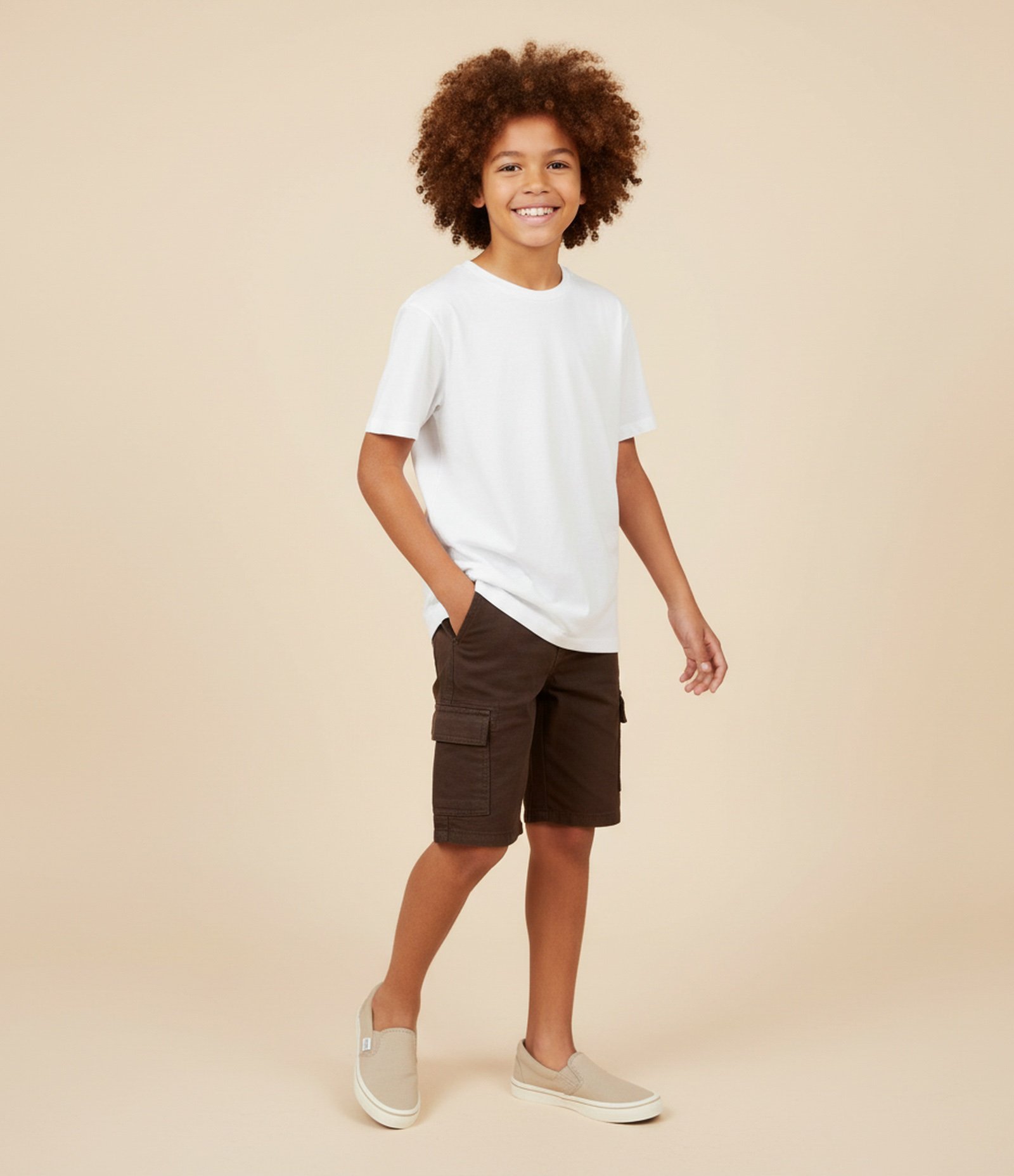 Camiseta Oversized Infantil em Suedine - Tam 5 a 14 Anos Branco 1