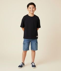 Camiseta Oversized Infantil em Suedine - Tam 5 a 14 Anos