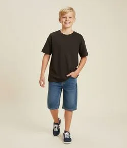 Camiseta Oversized Infantil em Suedine - Tam 5 a 14 Anos