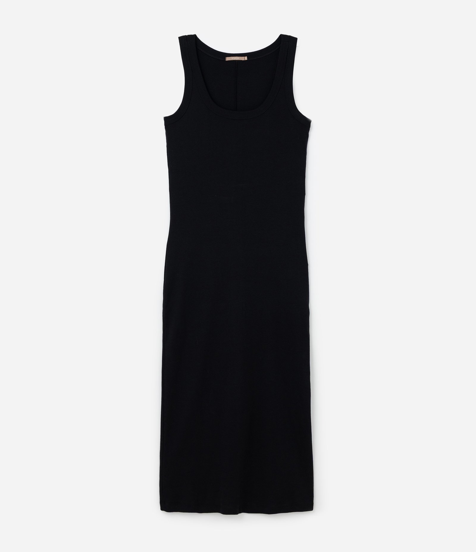 Vestido Midi sem Manga em Ribana Curve & Plus Size Preto 5