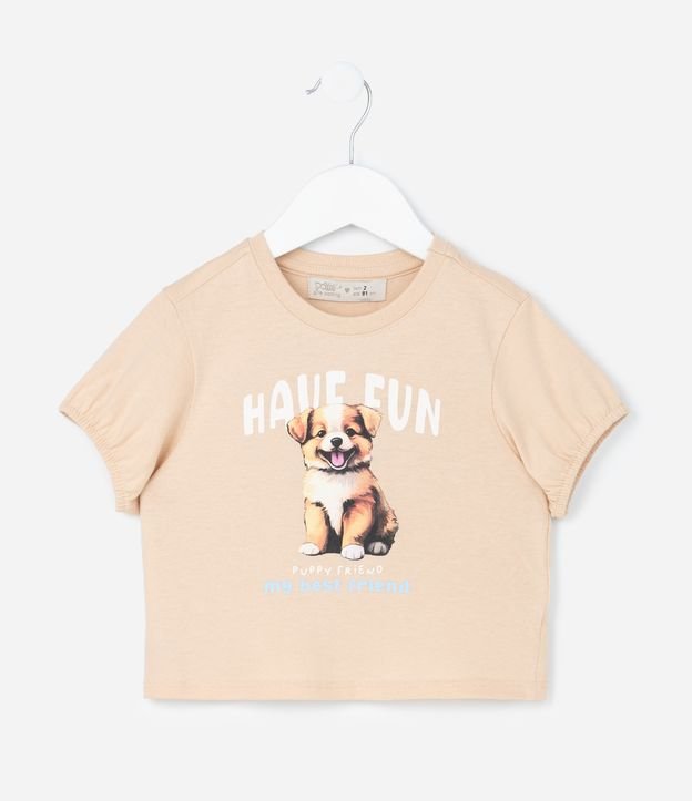Blusa Infantil com Estampa de Cachorro - Tam 1 a 6 Anos