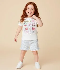 Conjunto Infantil com Estampa Localizada e Lettering Summer Is My Fave - Tam 1 A 6 Anos