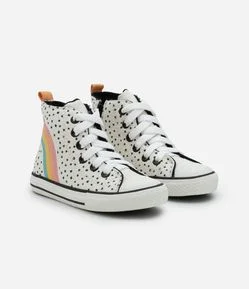 Tênis Infantil Abotinado com Estampa Arco-Íris - Tam 20 ao 27