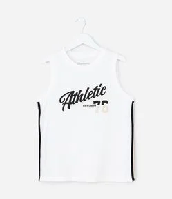 Regata Esportiva Infantil com Lettering Athletic - Tam 5 a 14 Anos