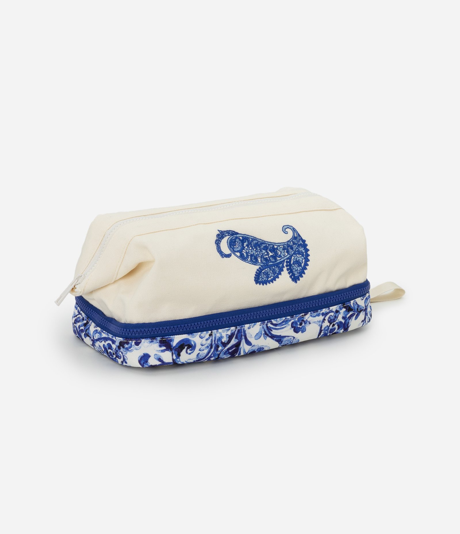 Necessaire Retangular em Algodão com divisória e Bordado Multicores 1