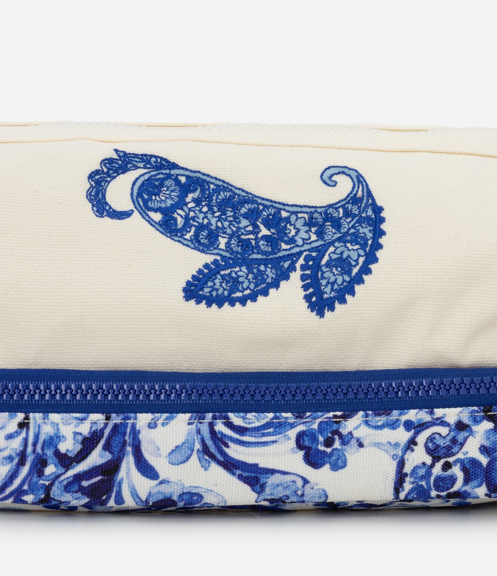 Necessaire Retangular em Algodão com divisória e Bordado Multicores 5