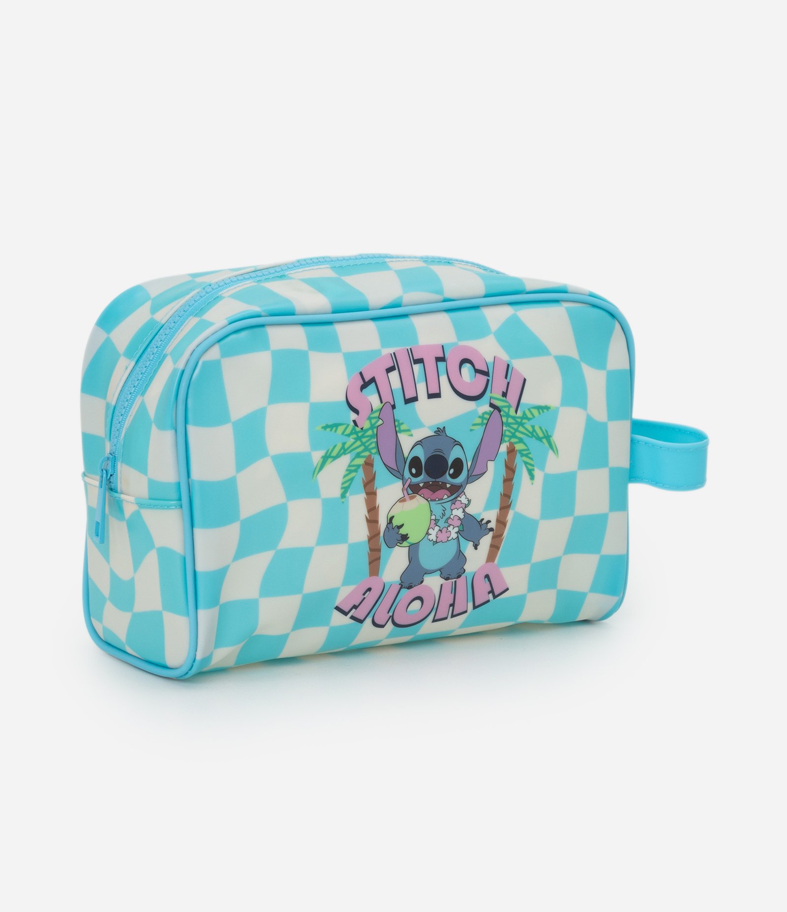 Nécessaire Retangular com Estampa de Stitch na Praia Azul 1