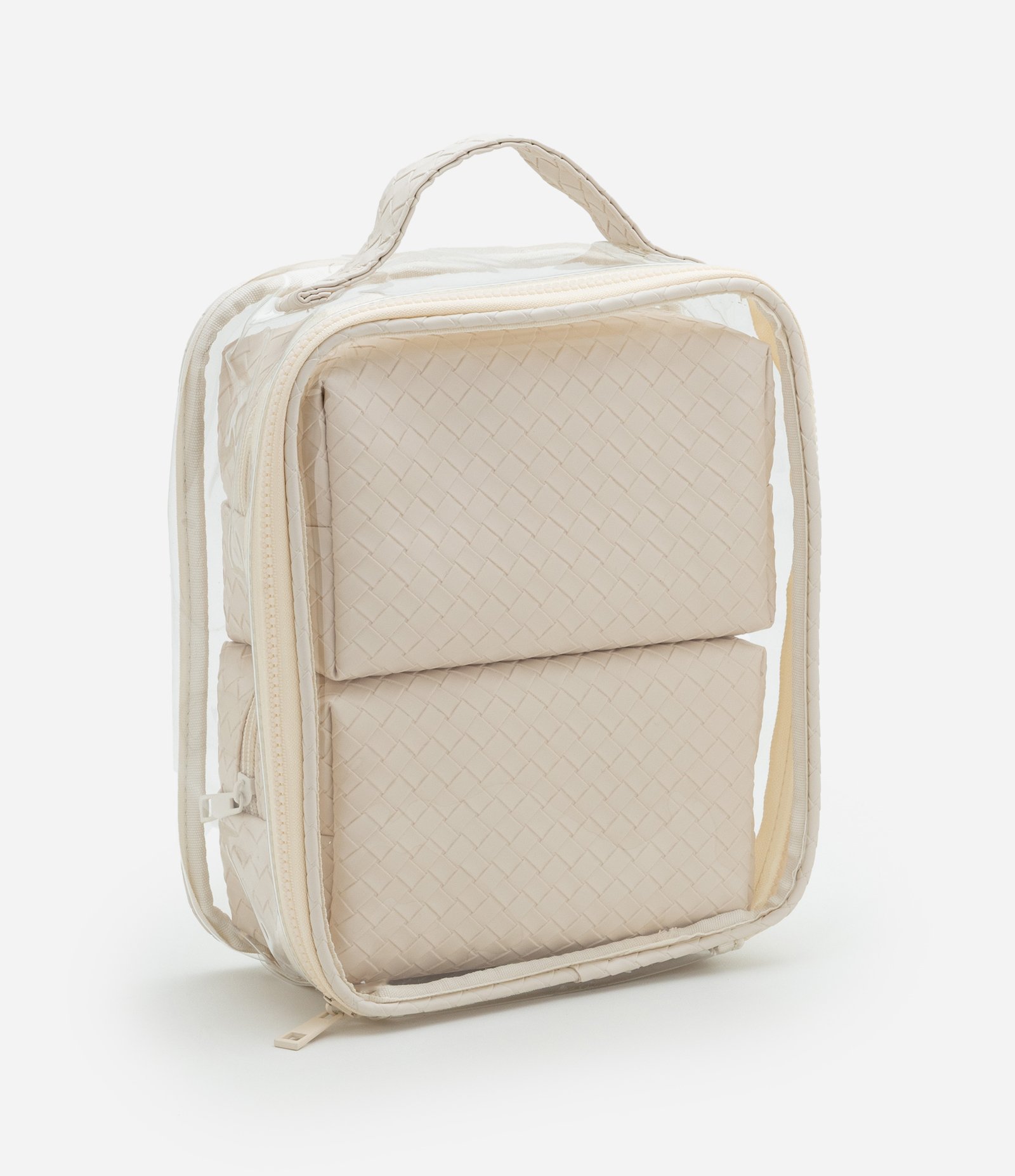 Kit 03 Nécessaire com Formas Diferentes e Textura Bege 1