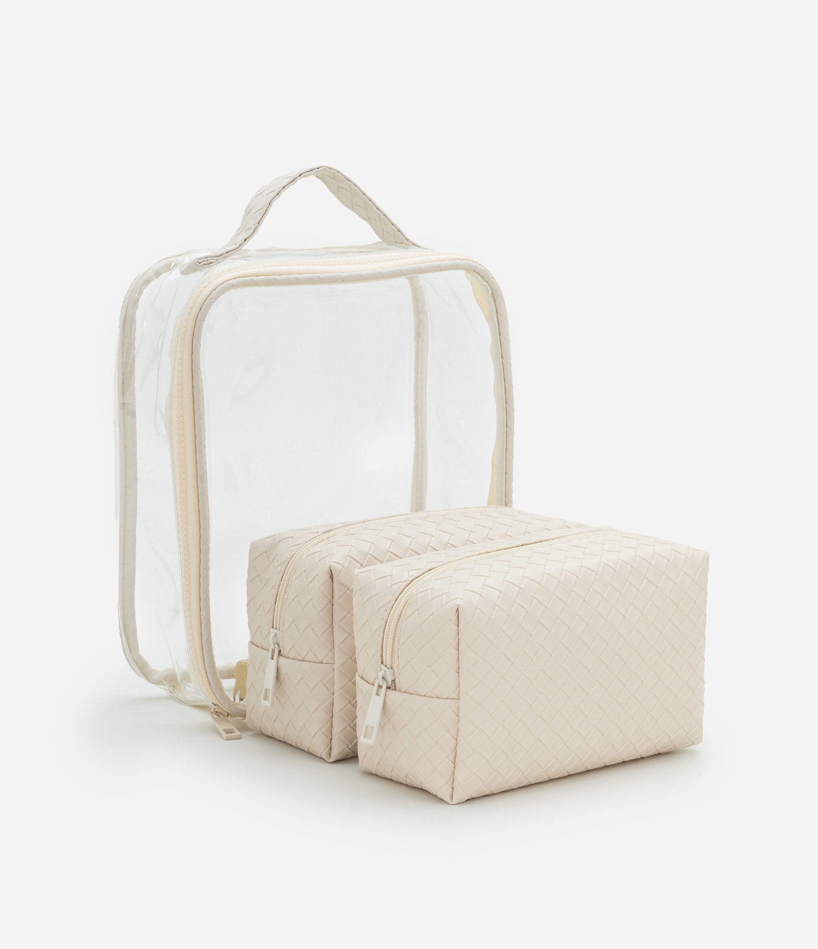 Kit 03 Nécessaire com Formas Diferentes e Textura Bege 5