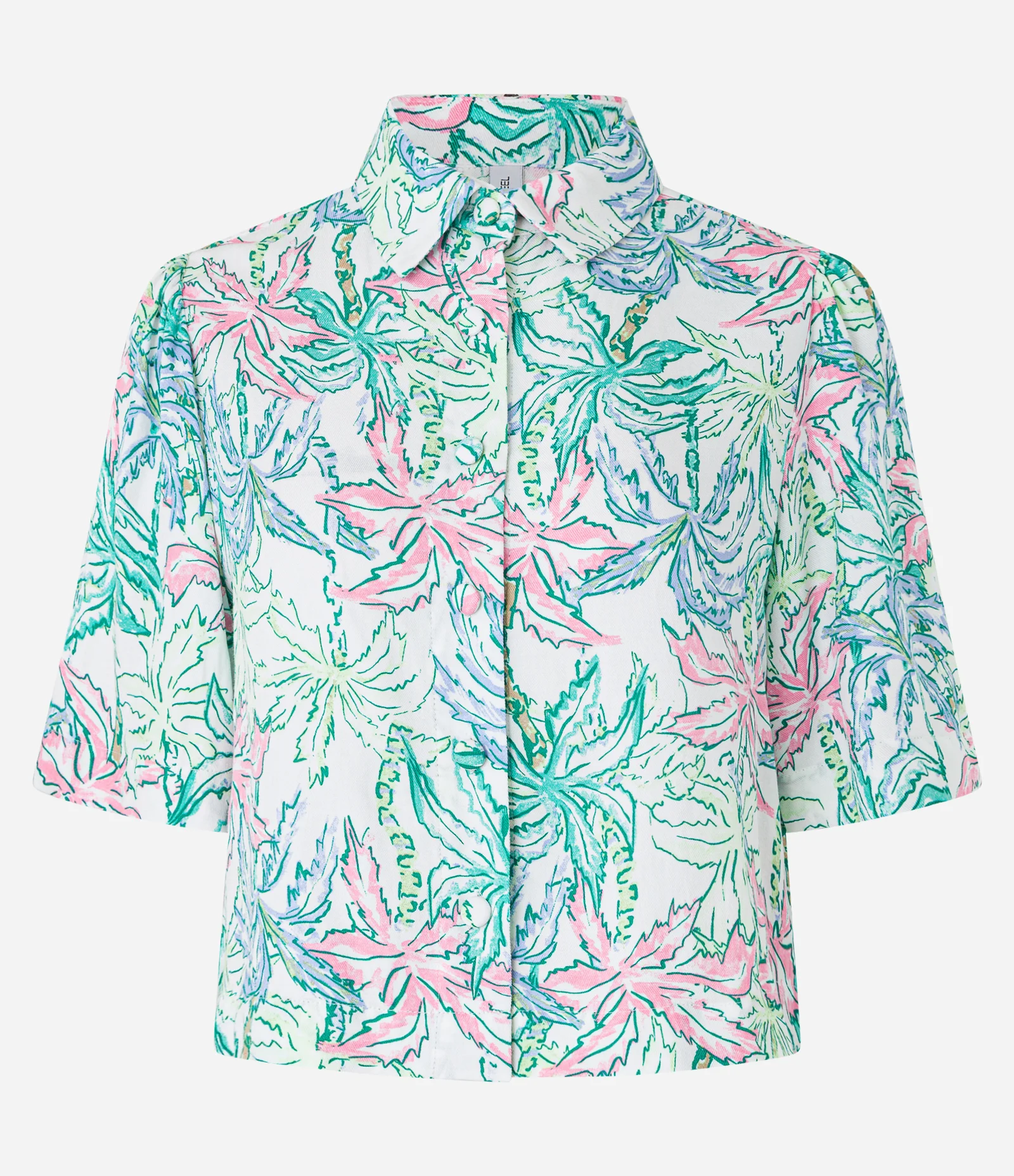Camisa Curta Over em Viscose com Estampa Floral Multicores 1