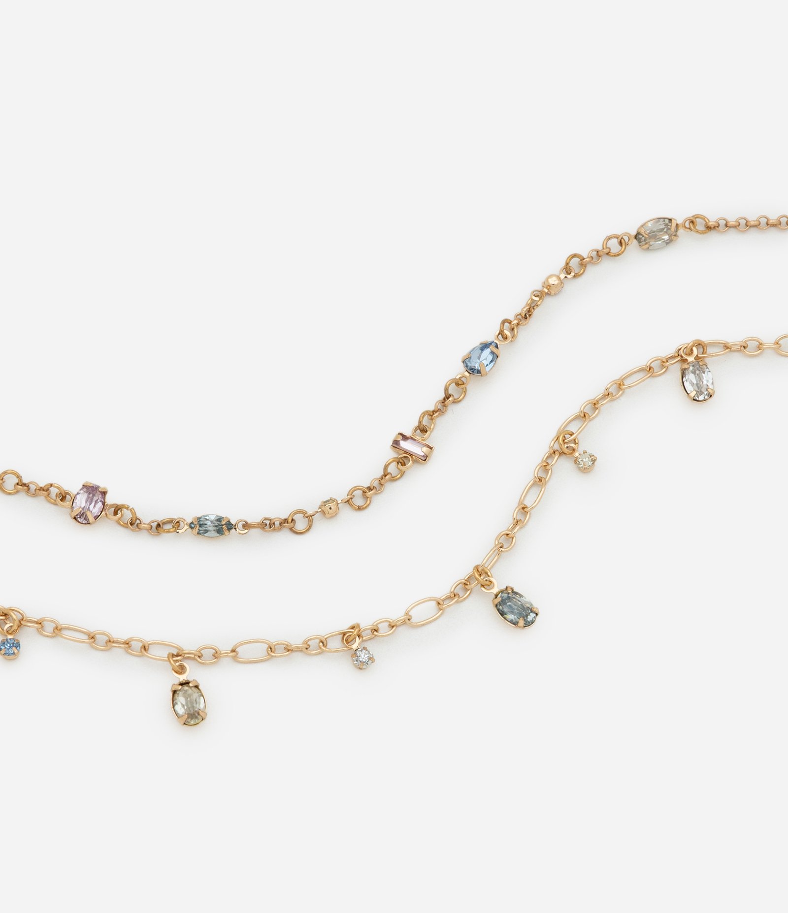 Kit 02 Pulseiras em Strass com Pingente Cristais Artificiais Dourado 2