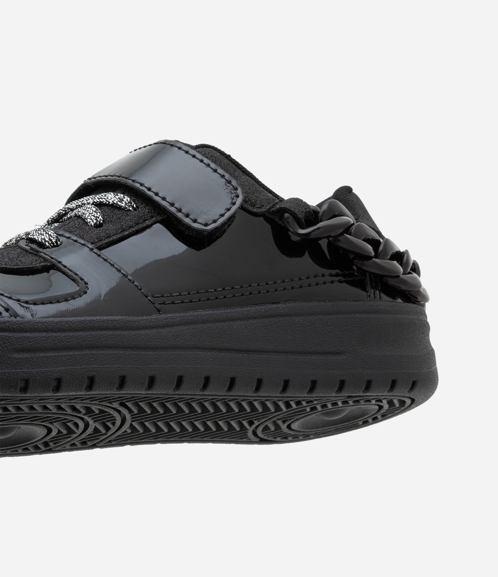 Tênis Infantil em PU com Detalhe de Corrente - Tam 28 ao 34 Preto 4