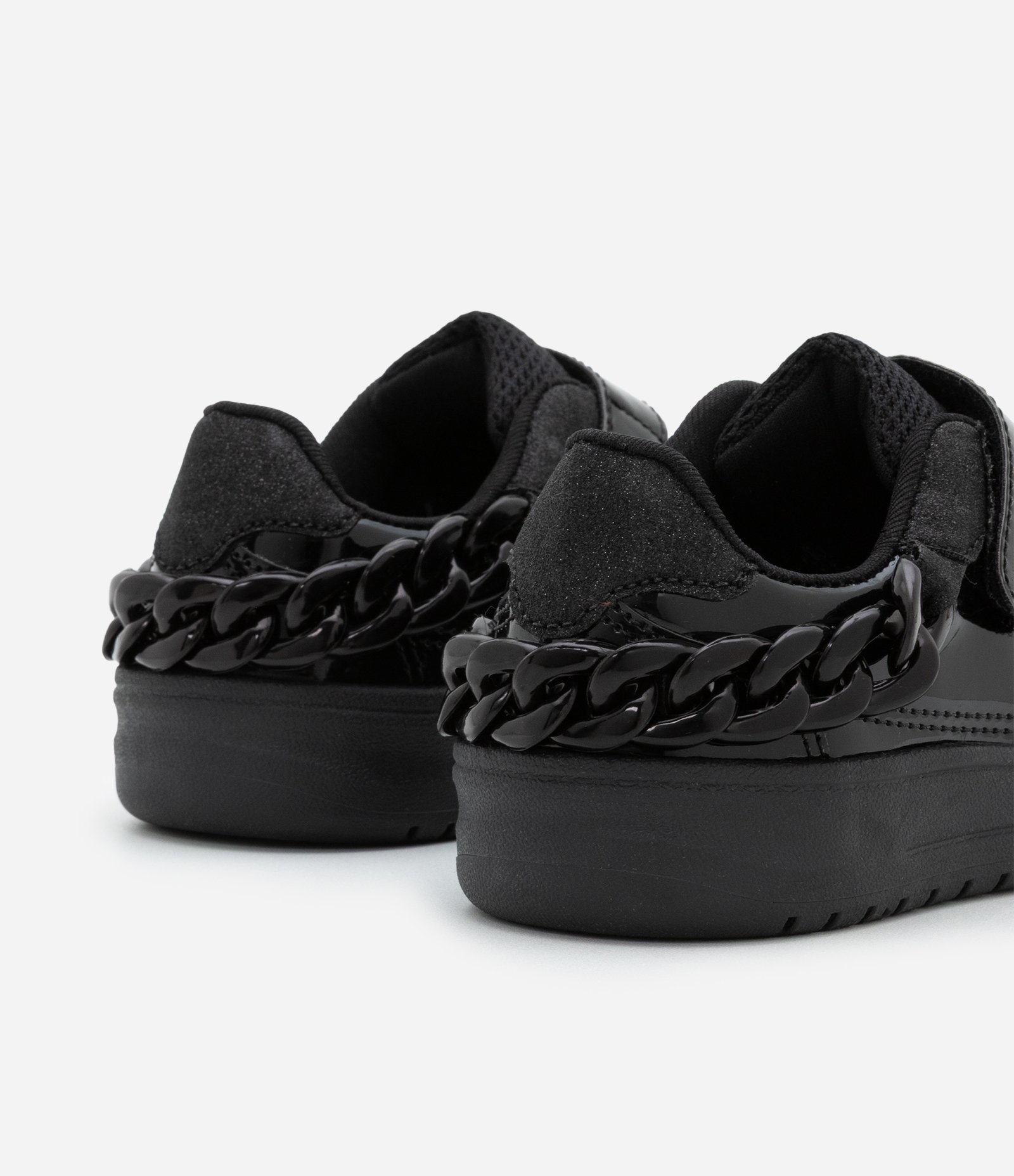 Tênis Infantil em PU com Detalhe de Corrente - Tam 28 ao 34 Preto 7