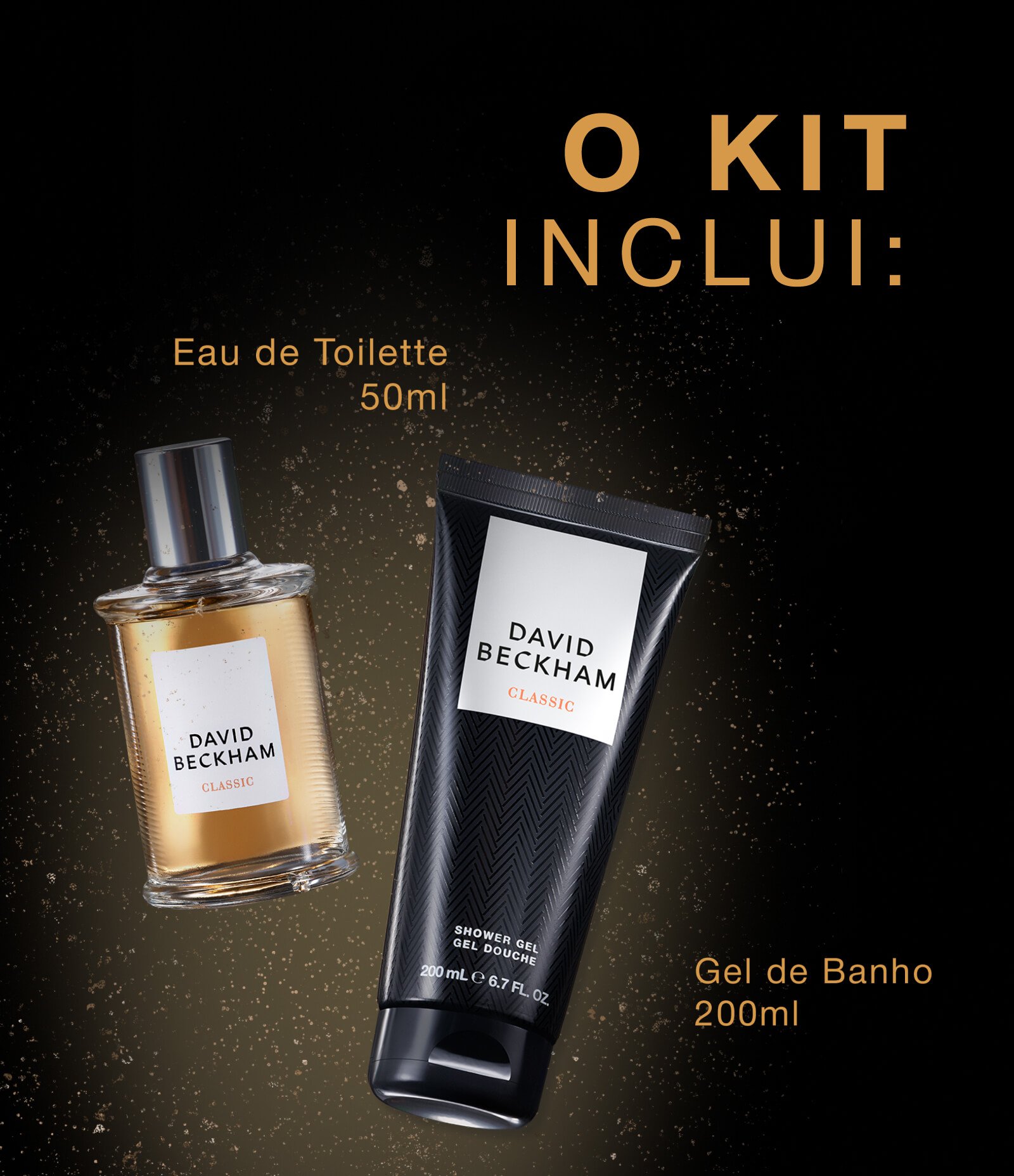 Coffret Perfume David Beckham Classic Eau De Toilette 50ml + Gel de Banho 200ml KIT 5